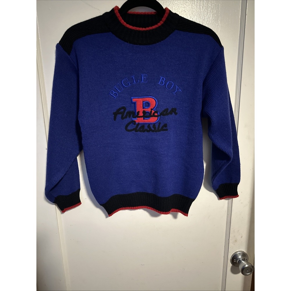 Bugle Boy Youth American Classic Sweater Size 12-14 Boys Blue And Red